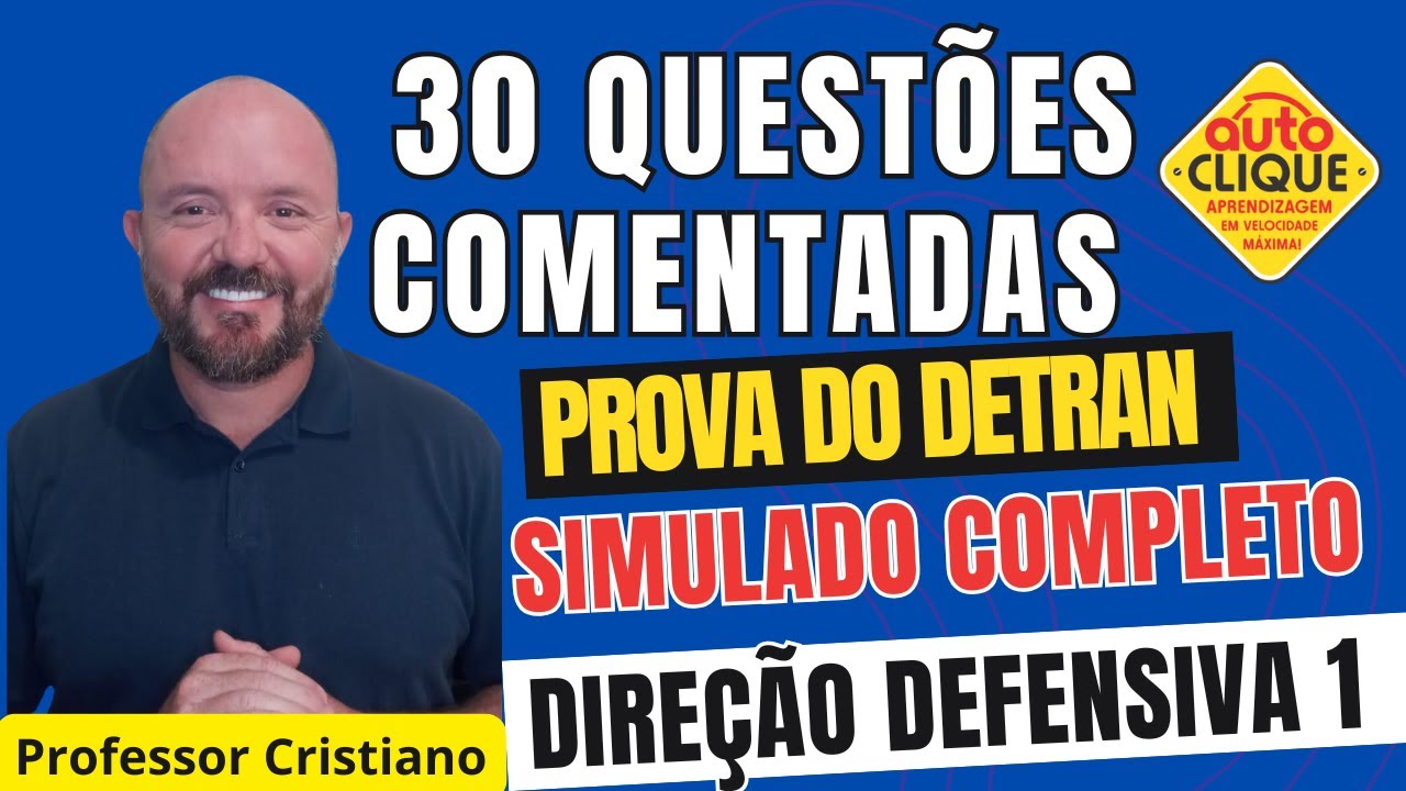 PROVA DETRAN COMENTADA DIREÇÃO DEFENSIVA 1  - PASSAR DE PRIMEIRA - #provadetran #simuladodetran2025