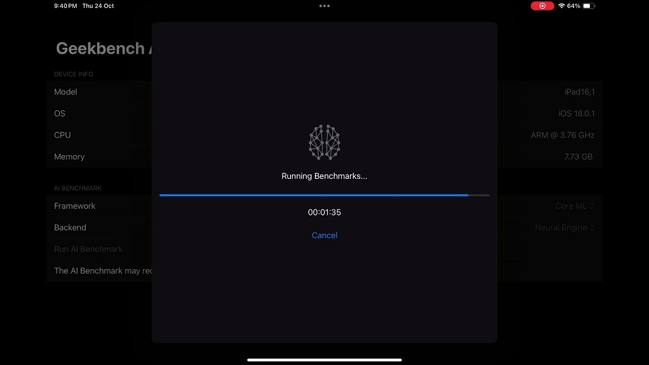 Apple iPad Mini A17 Pro Geekbench AI Benchmark with Backend Neural Engine Testing Apple Intelligence