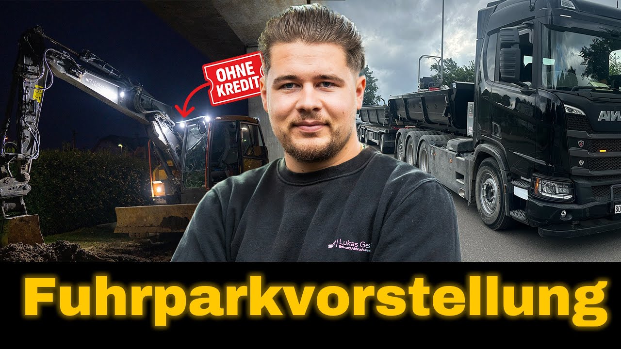 Fuhrparkvorstellung Baumaschinen für Erdarbeiten Tiefbau und Abbruch