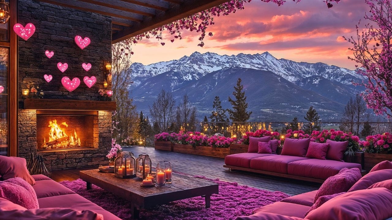 Cozy Valentine’s Snow Night 24/7 ❤️ Soft Piano, Romantic Winter Ambience & Love Mood for Chill, Love