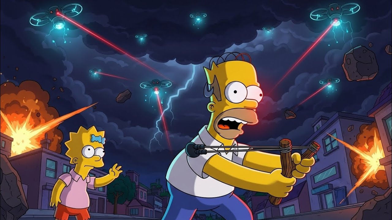 Alien Drones Attack Springfield! 😱 | Full Action Cartoon”
