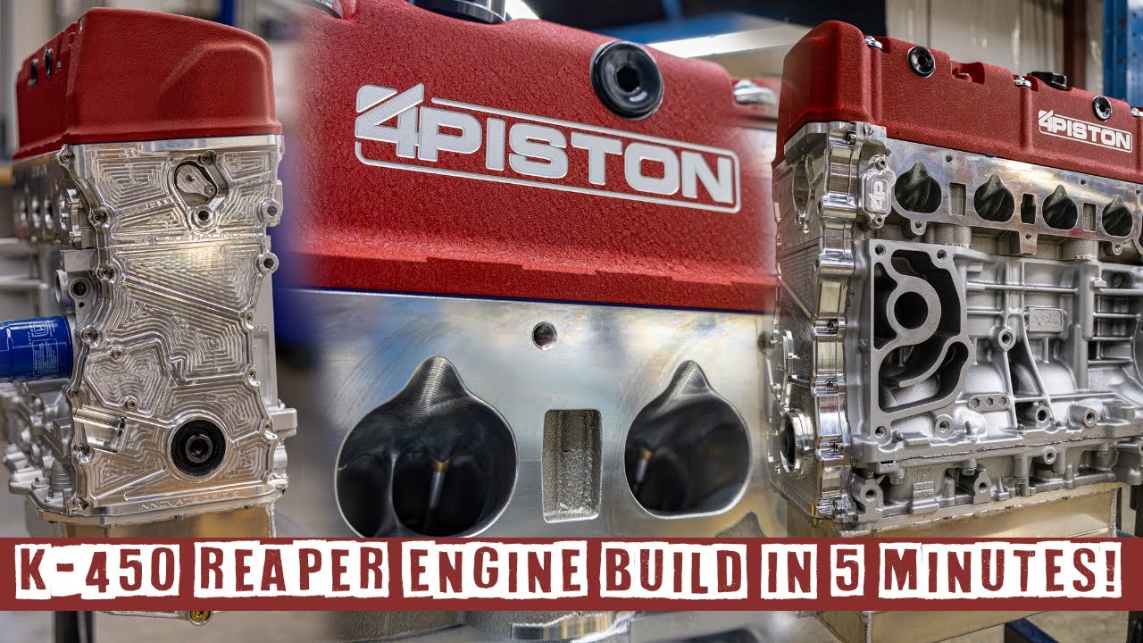 From Bare Block to Beast: K24-K450 REAPER Engine Build in 5 Minutes!