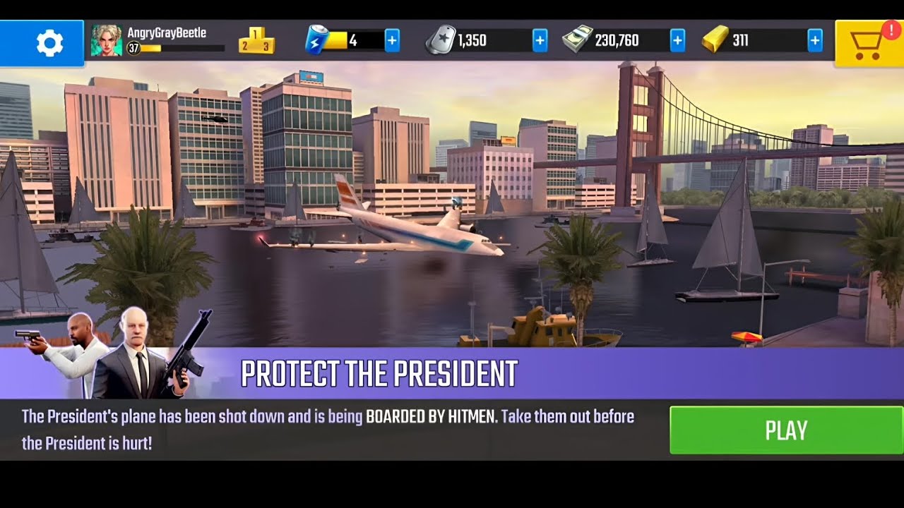 Pure Sniper,Zone 16- 4th Boss , Protect The President 