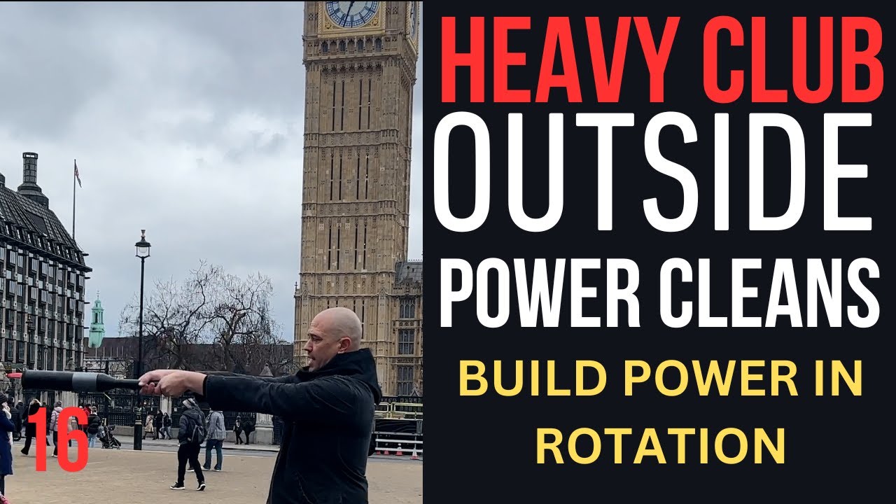 Outside Hang Power Cleans - Essential Athletic Training - Heavy Club Swinging 16 Outside Pendulum