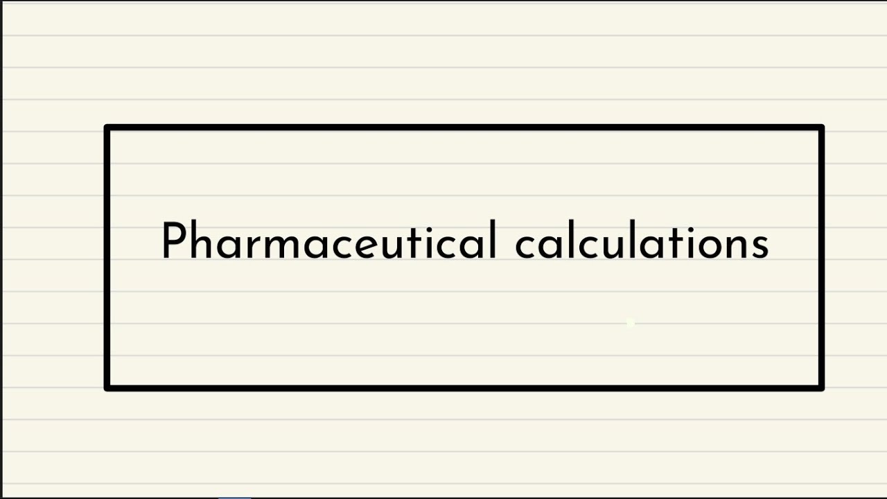 Pharmaceutical calculations Lecture 5