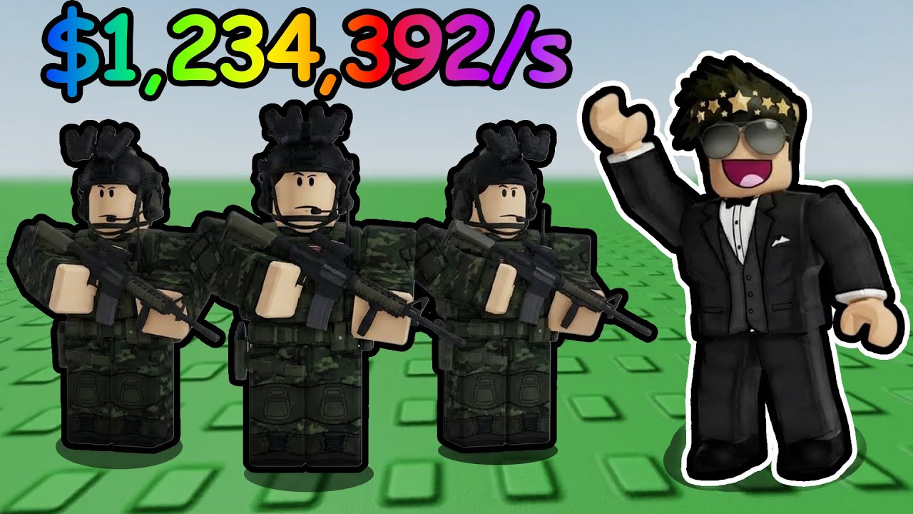 Becoming A Billionaire Merging Soldiers in Roblox Merge Your Army...