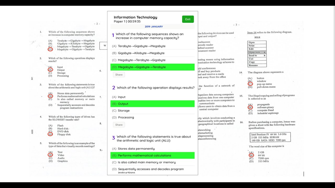 CSEC/CXC January 2019 Information Technology answers on Learn Me