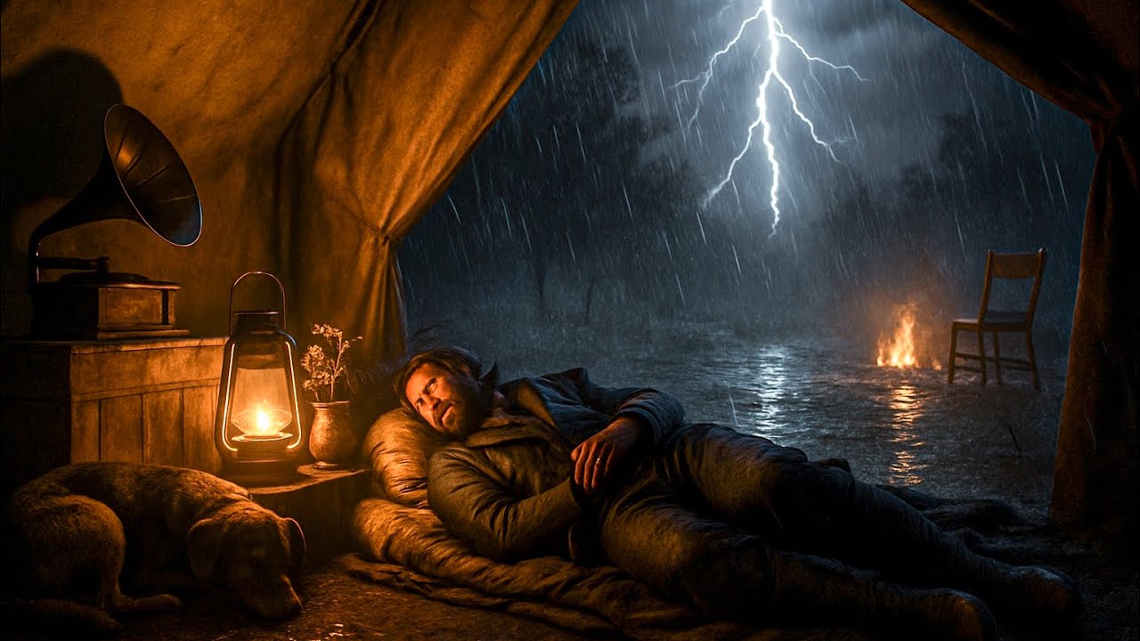 Arthur Sleeping in a Lonely Tent Night During Heavy Thunderstorms|RDR2 ASMR 