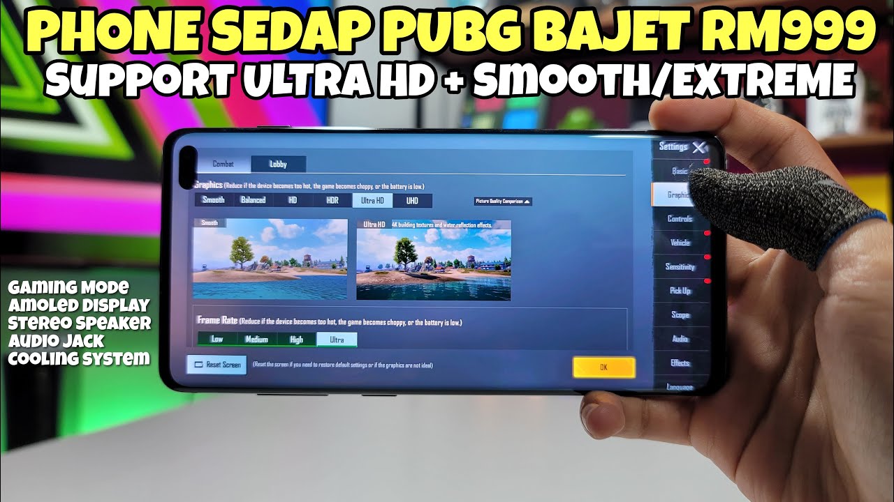 Phone Sedap PUBG Bajet RM999 Yang Patut Korang Try! Grafik Rata kanan, Gaming Mode, Cooling