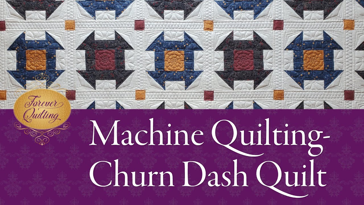 How to machine quilt a Churn Dash quilt