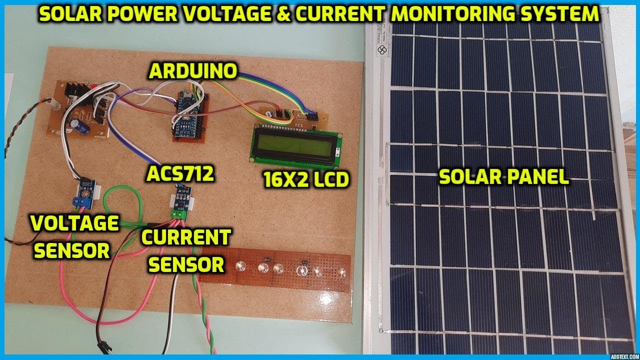 Solar Power Voltage & Current Monitoring System Using Arduino & LCD