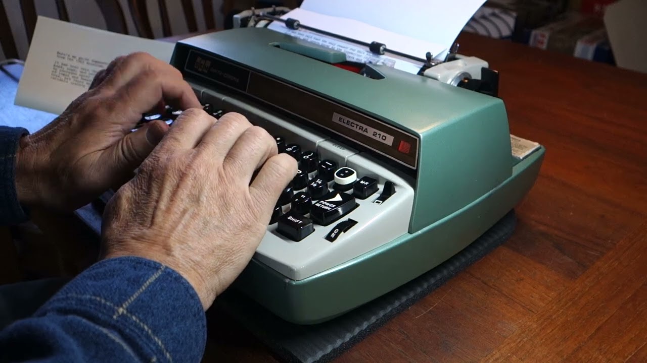 Smith-Corona Electra 210 typewriter at work