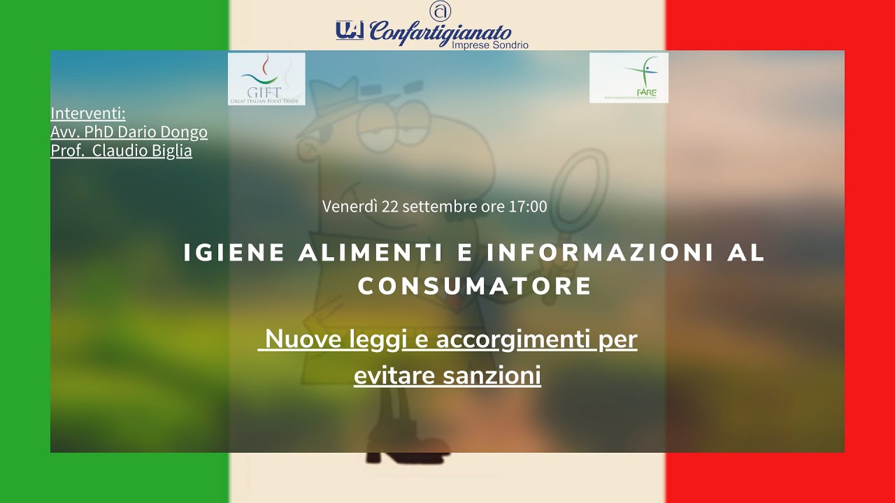Igiene alimenti e informazioni al consumatore  nuove leggi e accorgimenti per evitare sanzioni