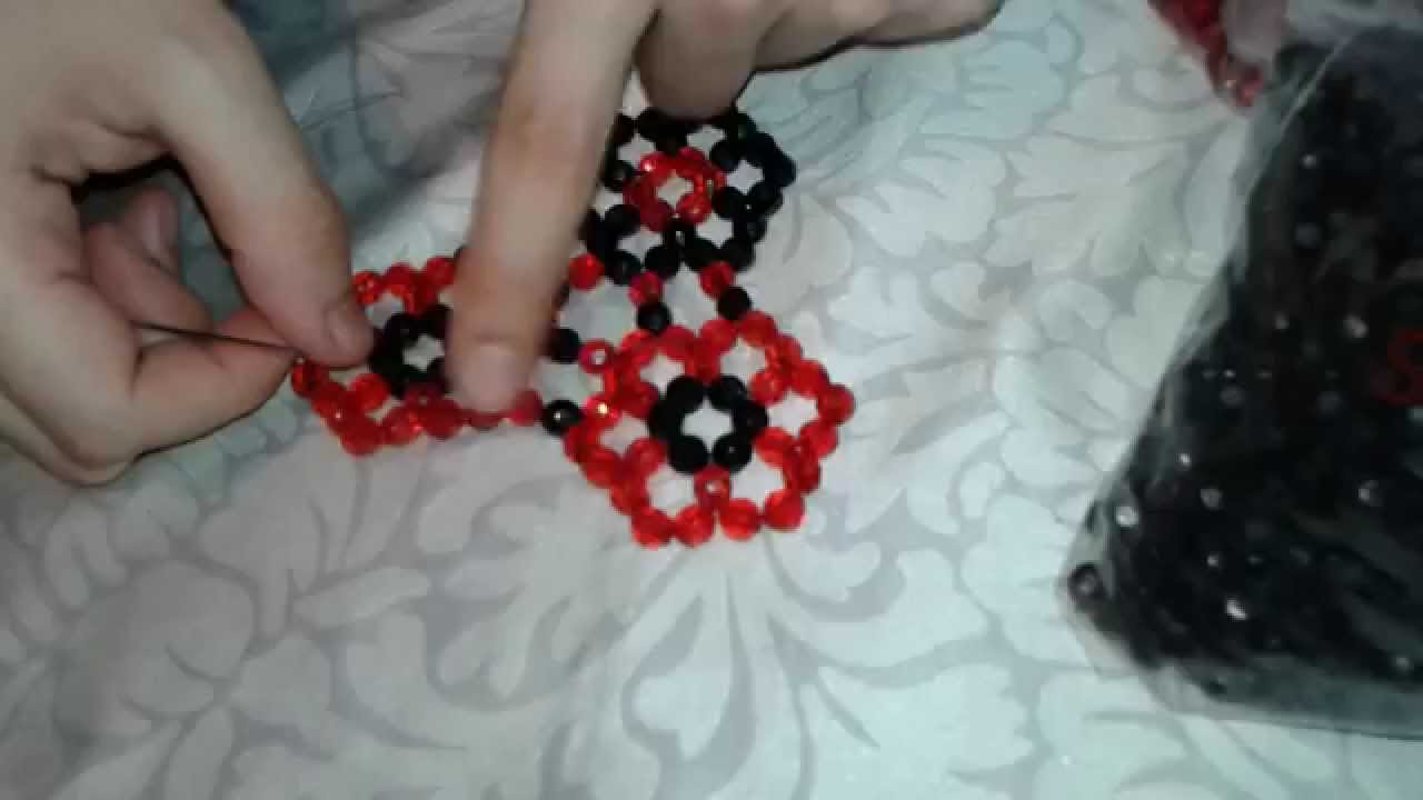 وحده سداسيه وتشبيكها ام ساره His way of making a unit of beads and networking by om sara