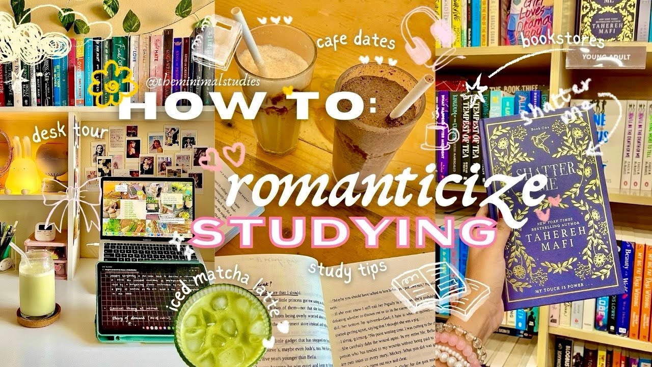 How to romanticize studying 📚📝🎀🧋| study tips | march diaries | study vlog | desk tour 🧚🏻‍♀️💗