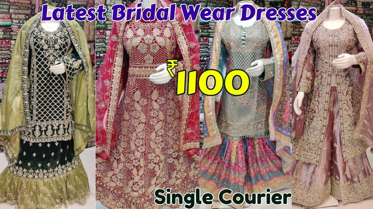 Stylish Pakistani Bridal Designer Work Dresses Farshi Lehengas, Gharara & Gowns Ameena Collection