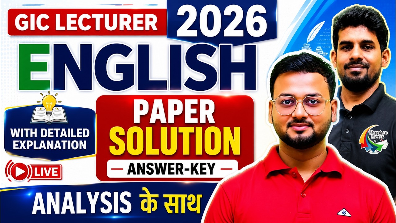 GIC प्रवक्ता English 2026 Paper Solution | Expected Cut-Off | AKSRajveer | Literature Lovers