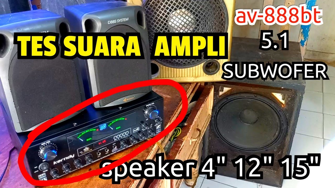 Amplifier kerndy/sunbuck av-888bt home theatre 5.1 subwofer cek sound speaker 4