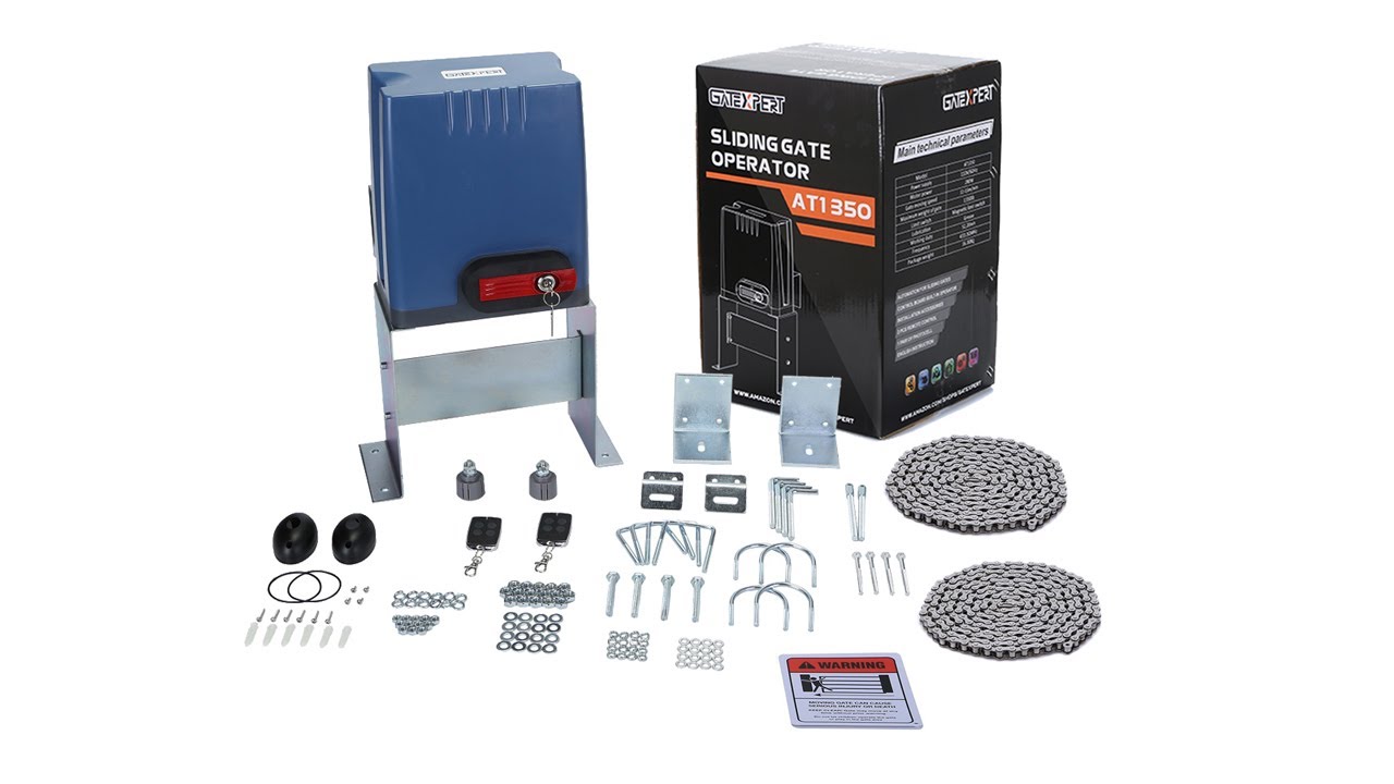 AT1350 (blue color) sliding gate opener installation