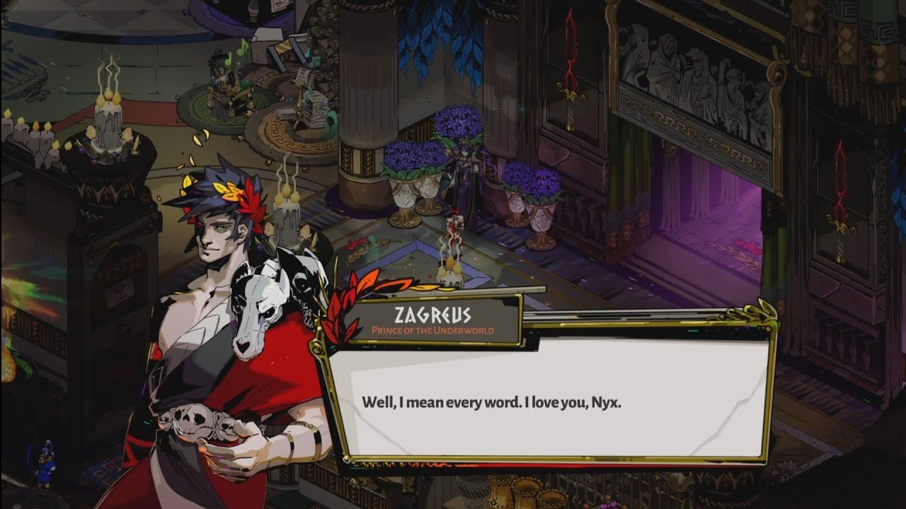 Zagreus tells Nyx the plan and that he loves her - Hades