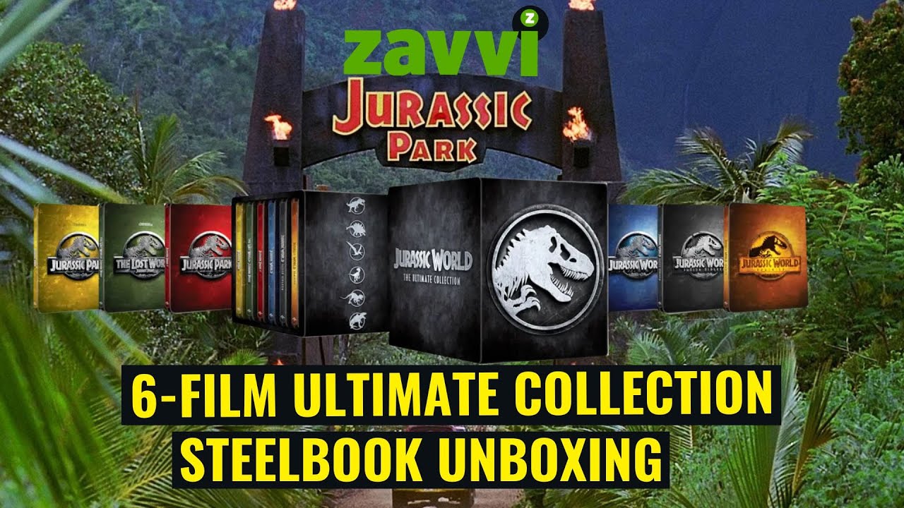 Jurassic World 6-Film Ultimate Collection Zavvi Exclusive 4K Ultra HD + Blu-ray Steelbook Set
