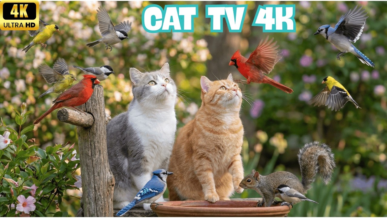 Bird TV for Cats 🌿 A Gentle Bird World Cats Can Watch for Hours in 4K UHD