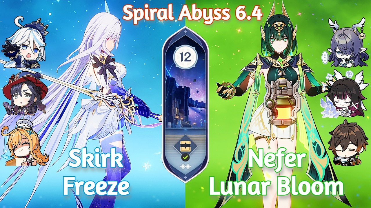 C0 Skirk Freeze x C0 Nefer Lunar Bloom - NEW Spiral Abyss 6.4 | Genshin Impact