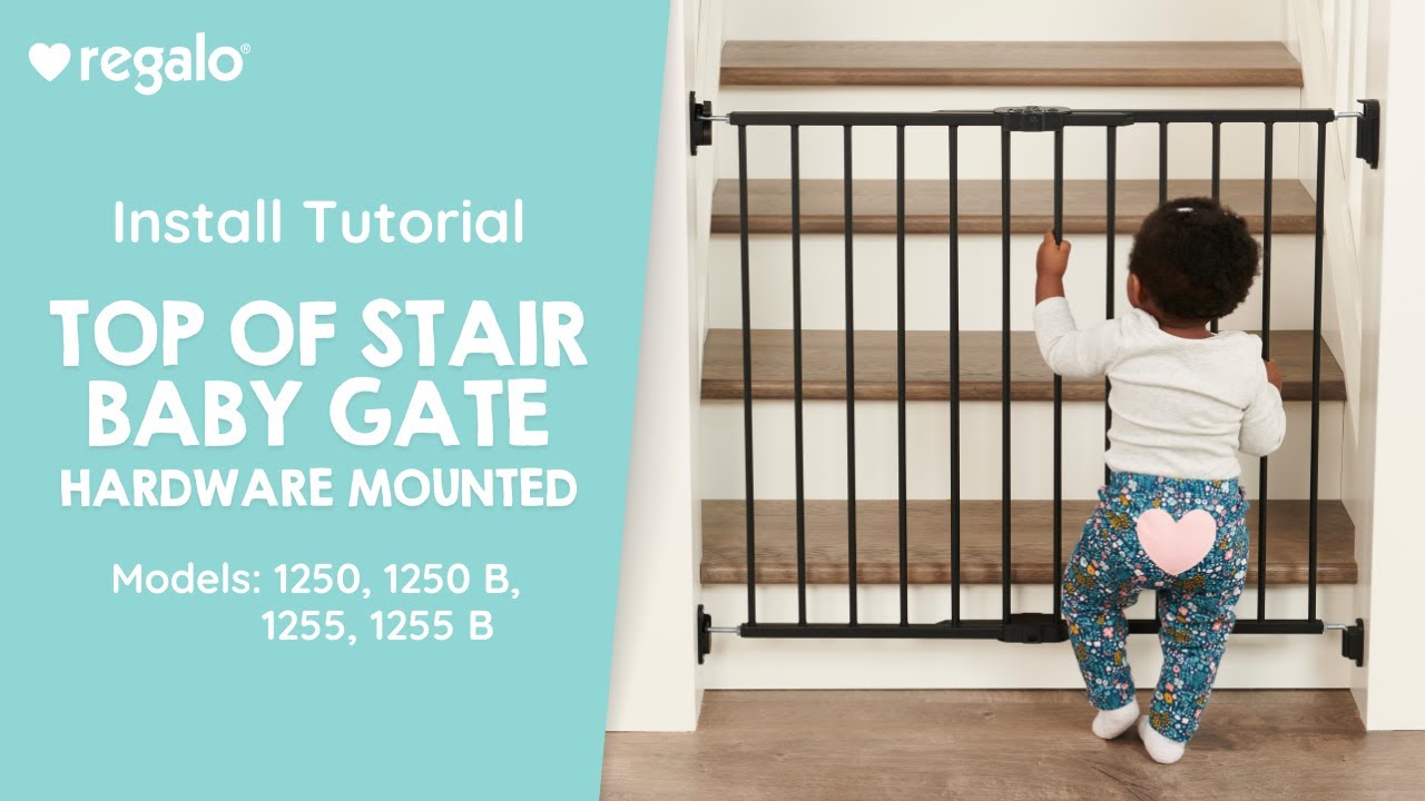 Regalo Top of Stair Baby Gate - Hardware Mounted | Install Tutorial