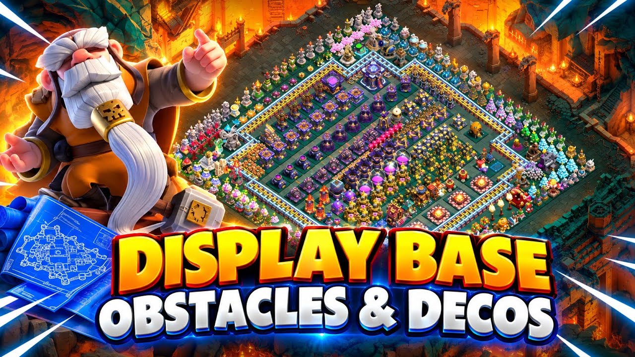 200+ Obstacles & Decorations❤️ TH15 Display Base🔥 #clashofclans #mustwatch #viralvideo #rare #coc 