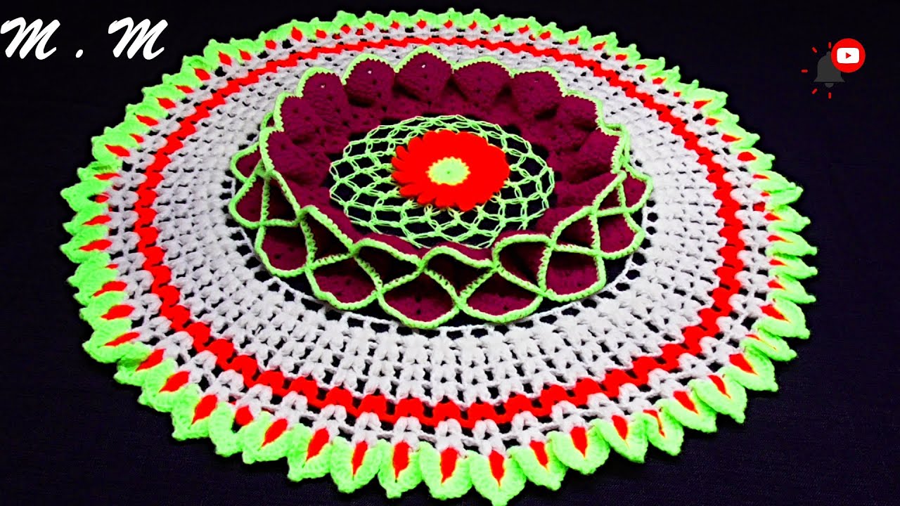 HERMOSO TAPETE TEJIDO A CROCHET EN CASTELLANO PASO A PASO (PARTE 2) | MANUALIDADES MARTINA