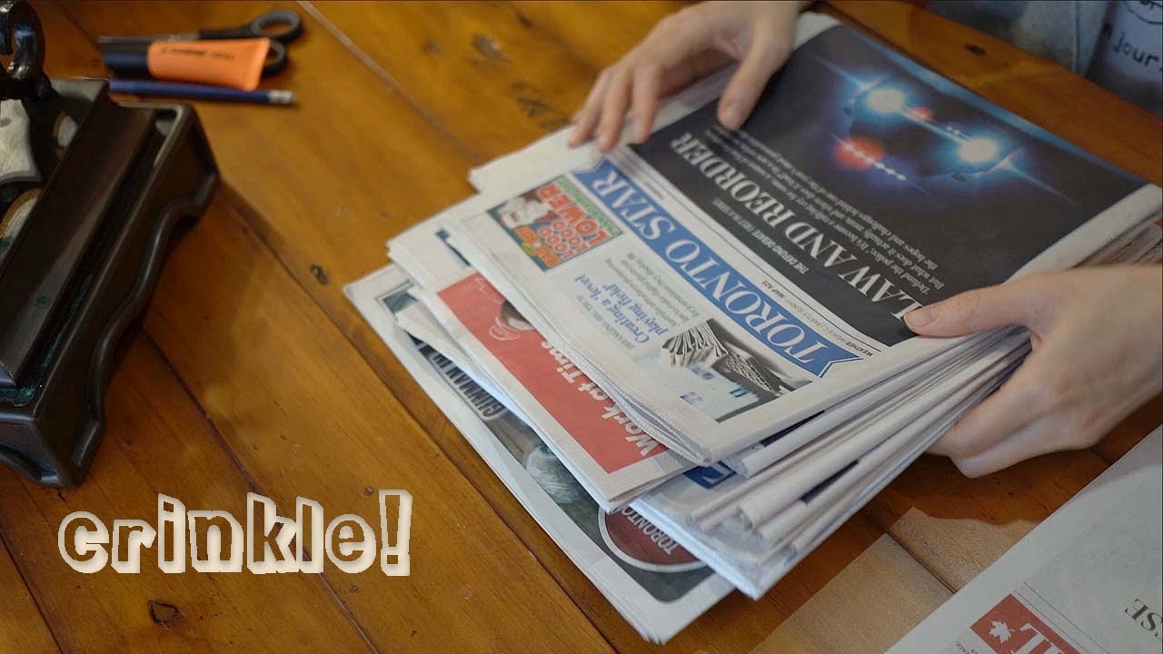 ASMR 영자신문 종이 넘기는 소리/ Newspaper Page Turning (No Talking)/ crinkle paper