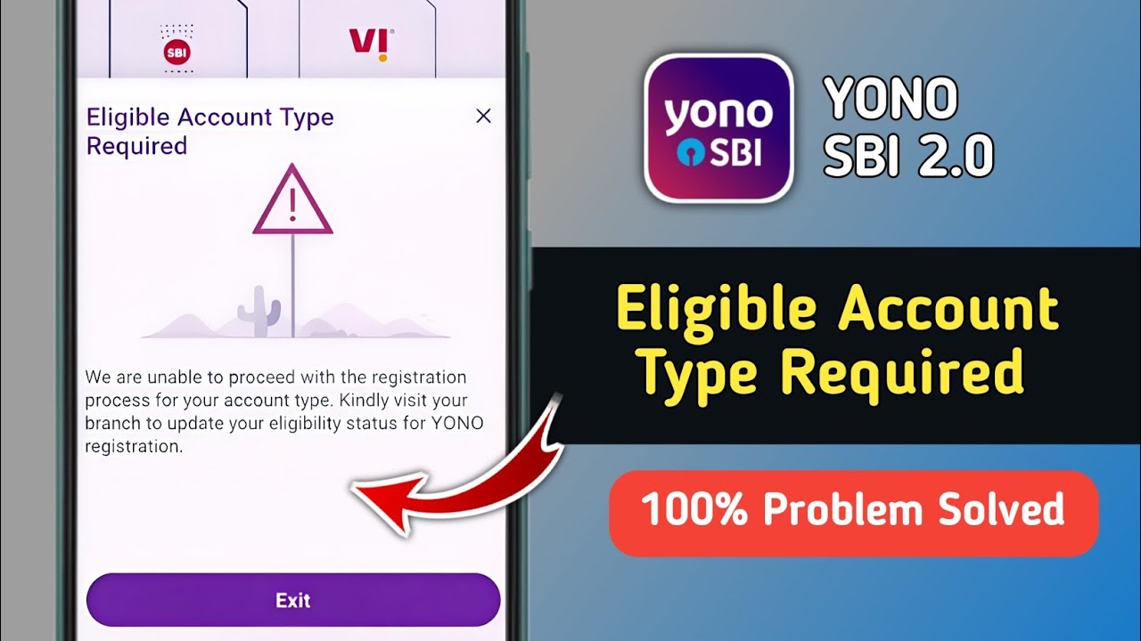 Fix Yono Sbi Eligible Account Type Required Problem | Fix Yono Sbi Account Register Problem 