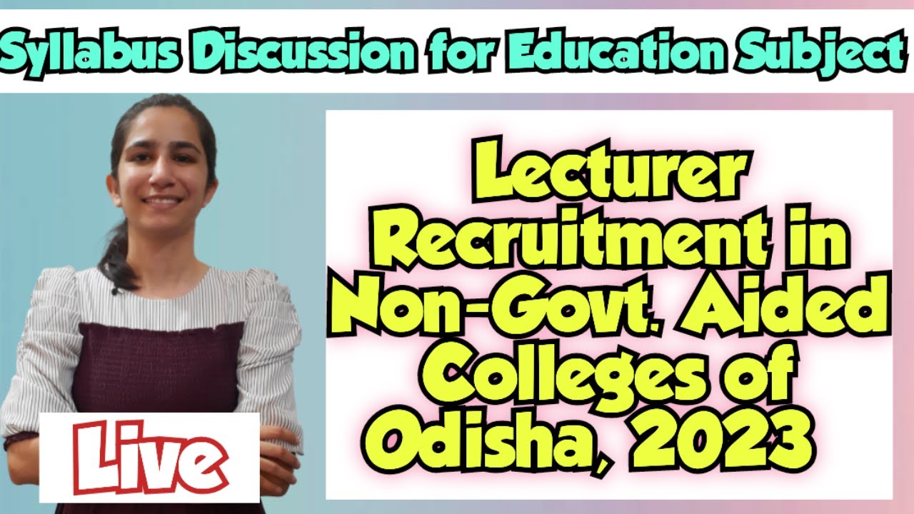 Syllabus Discussion | Education Lecturer Odisha, 2023 | By Ravina @InculcateLearning