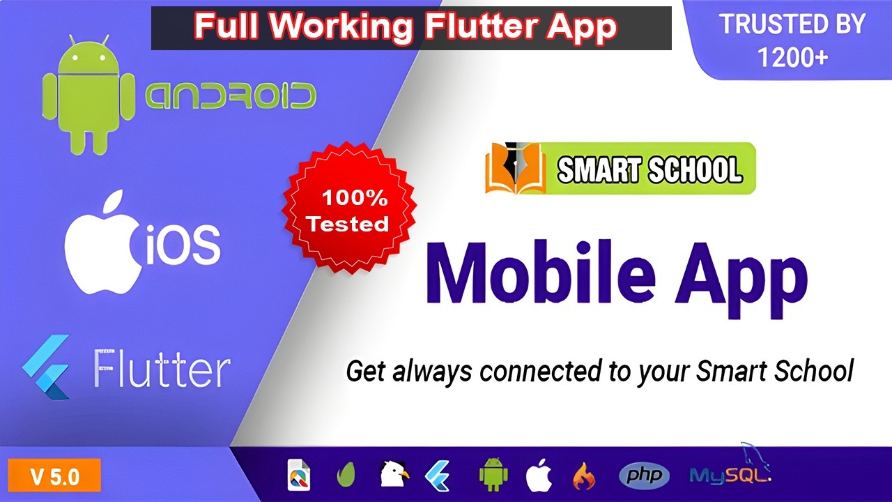 Smart School Mobile App v5.0 | Flutter Android & iOS | Full Source Code | No Need Any Purchase code
