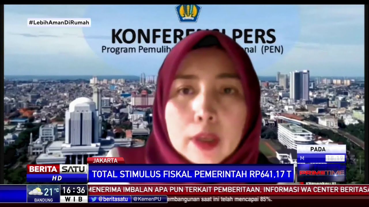 Total Stimulus Fiskal Pemulihan Ekonomi Nasional Rp 641,17 Triliun