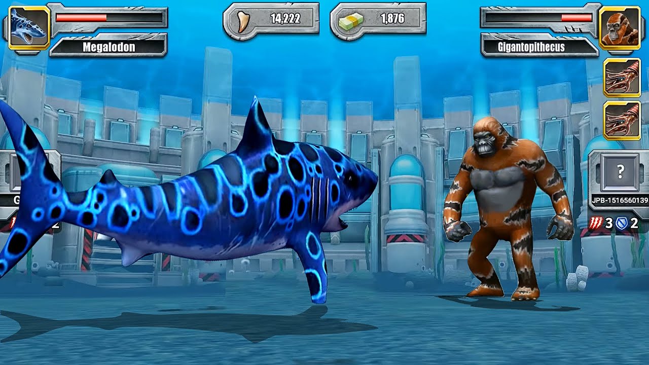 GIGANTOPITHECUS VS MEGALODON - AQUATIC TOURNAMENT || JURASSIC PARK BUILDER