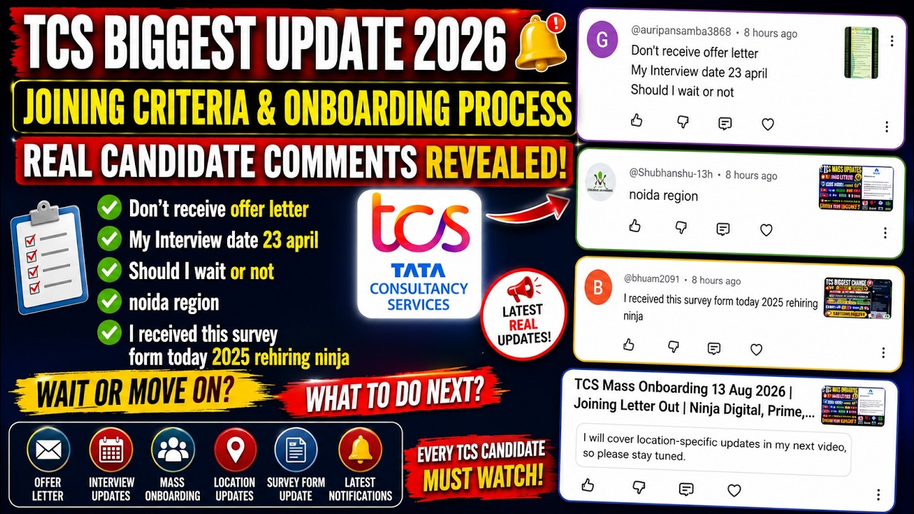 TCS Biggest Joining Update 2026 🔥 Offer Letter, Joining Letter, Survey Form & Real Candidate Queries