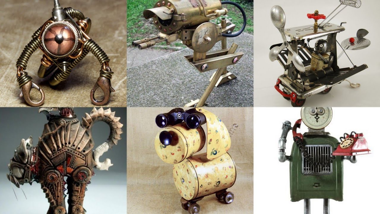 Recycle metal robot sculpture #3 | robot sculpture crafts and design ideas
