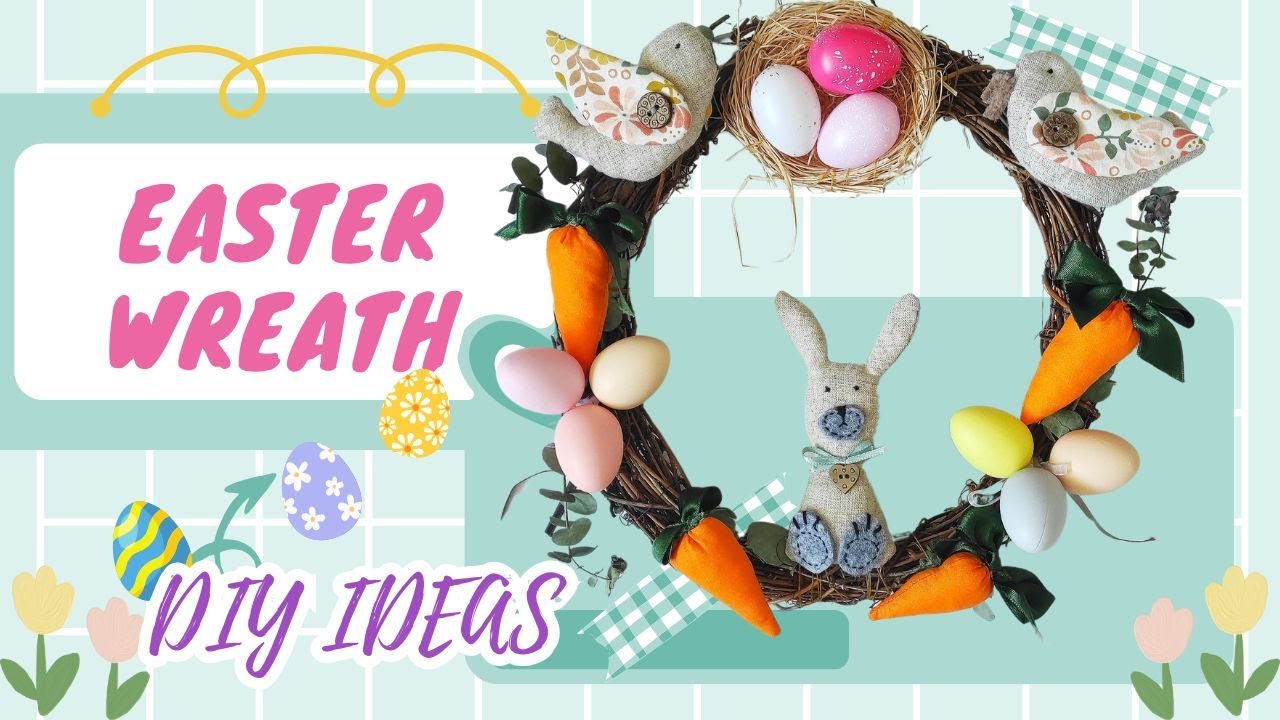 🌸🐇🥚DIY Easter Wreath: No waste, just creativity! 🧵 Sewing project Easter Wreath DIY Idea