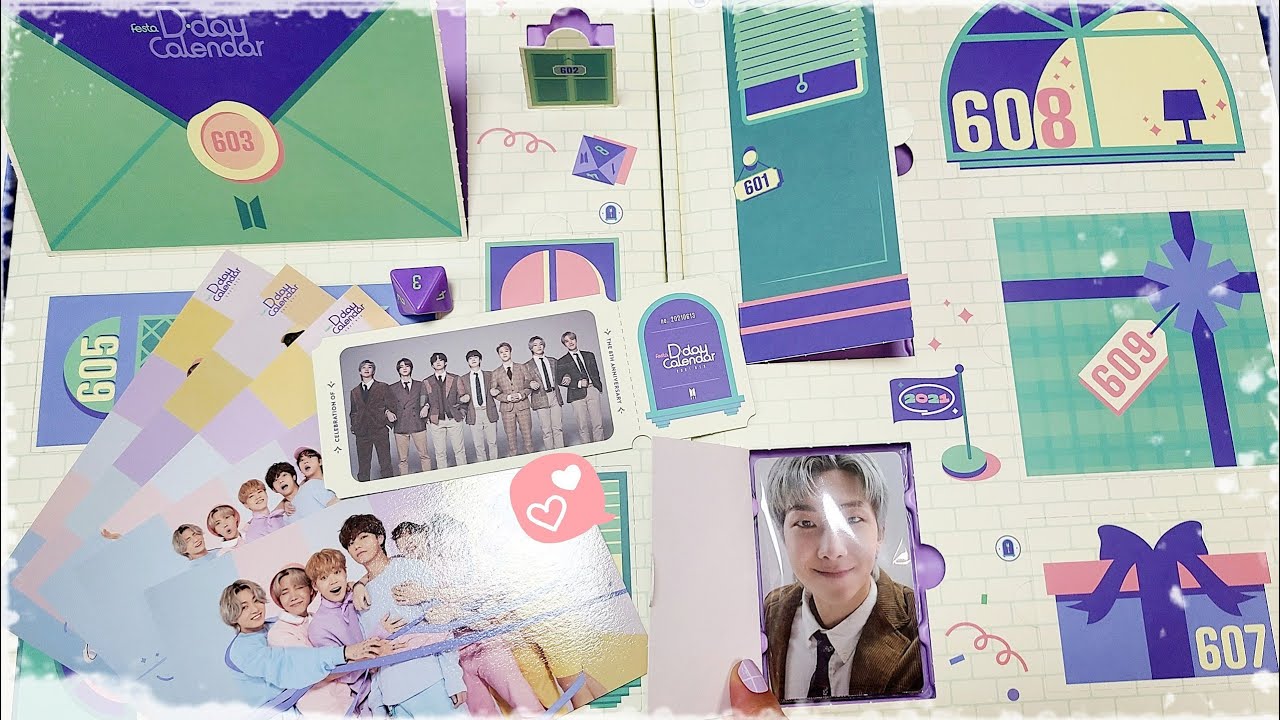 방탄소년단 페스타 캘린더 언박싱💜 엠블럼 영상 보는 방법 BTS FESTA D-DAY CALENDAR unboxing