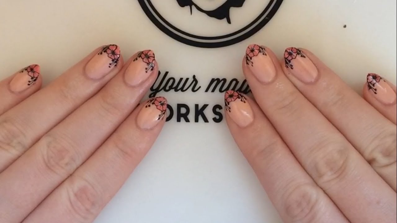 Flower frenchy nail tutorial 🌸 MoYou London Frenchy Plate Collection 12