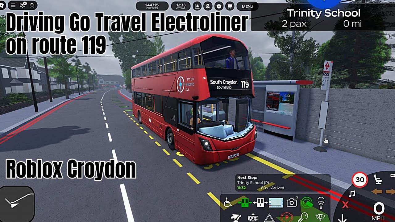 Driving Go Travel Electroliner on route 119 | Roblox Croydon