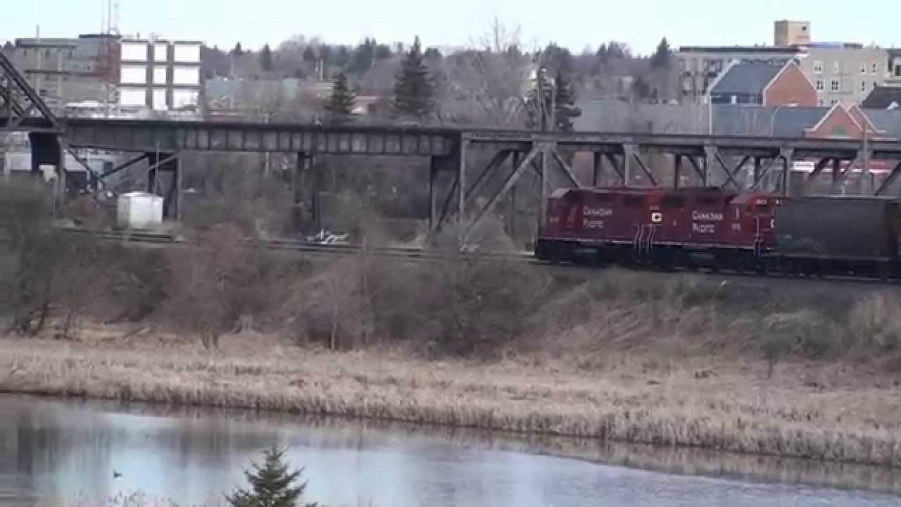 CN & CP freight trains in Moose Jaw SK May 2014