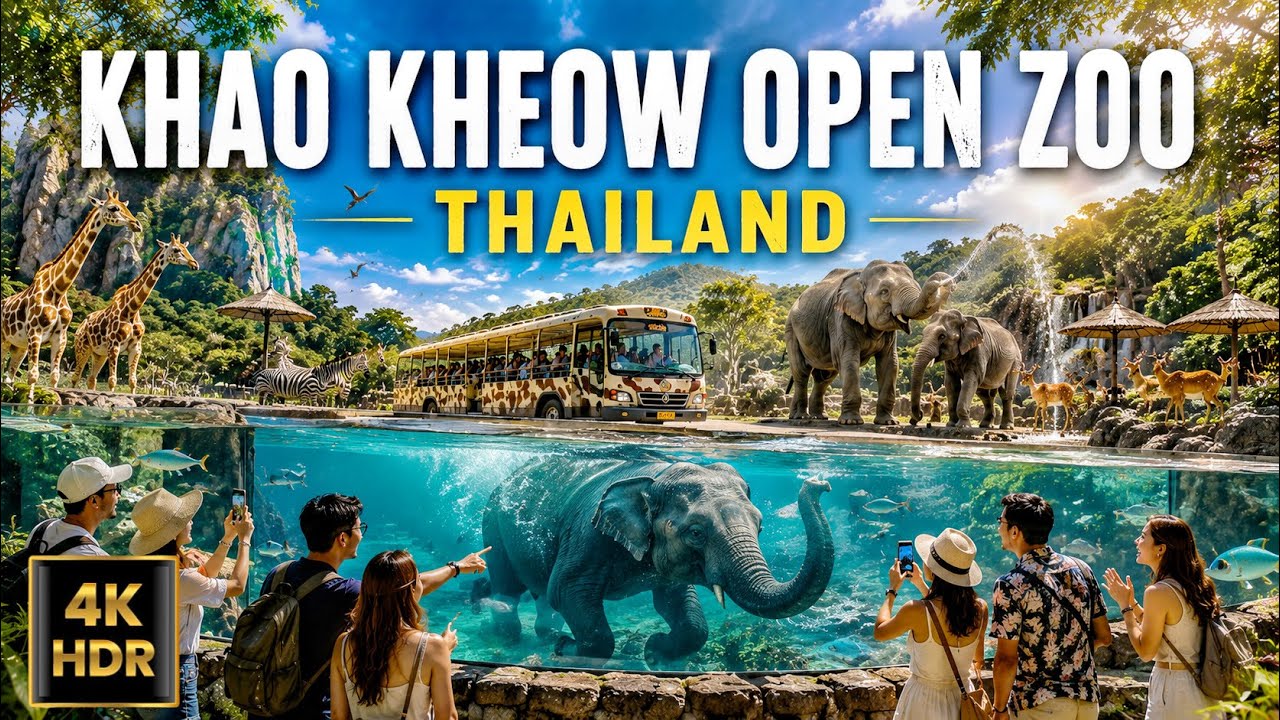 Khao Kheow Open Zoo 🦒 Thailand’s Amazing Safari Zoo | 4K HDR
