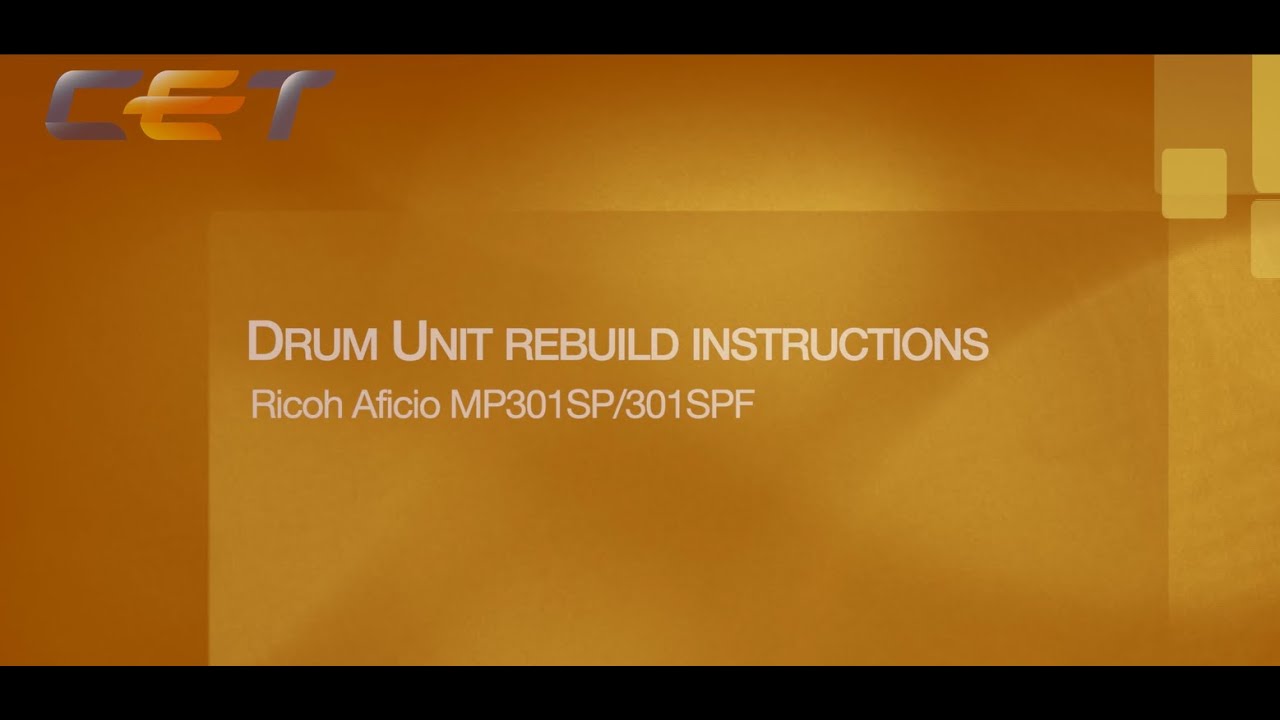 Ricoh Aficio MP301SP Drum Unit Rebuild
