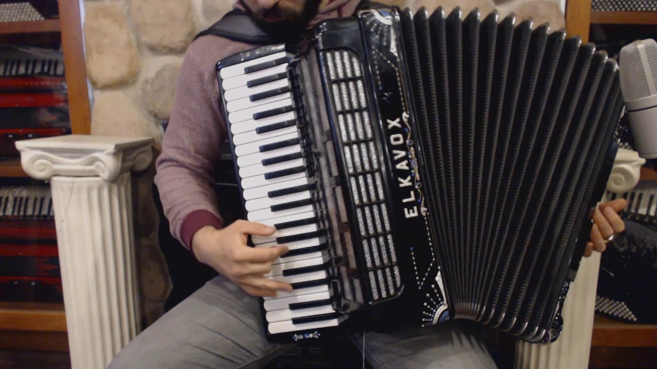 2166 - Decorated Black Elkavox H Series Piano Accordion LMMM 41 120 $1499