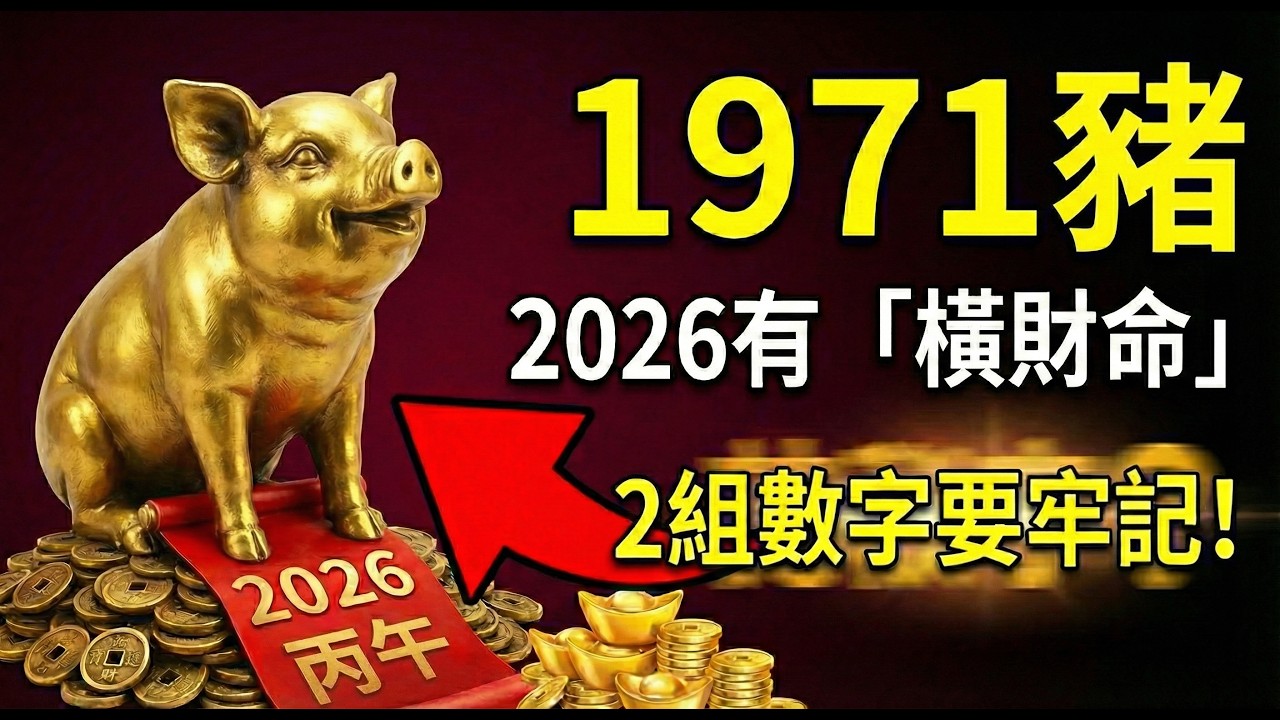 老天爺終於開眼了！1971年豬，2026年竟有「橫財命」？只要記牢這幾個數字，偏財擋都擋不住！#1971年屬豬 #2026生肖豬運勢 #屬豬2026運勢 #偏財 #橫財 #1971年生肖豬 #幸運數字
