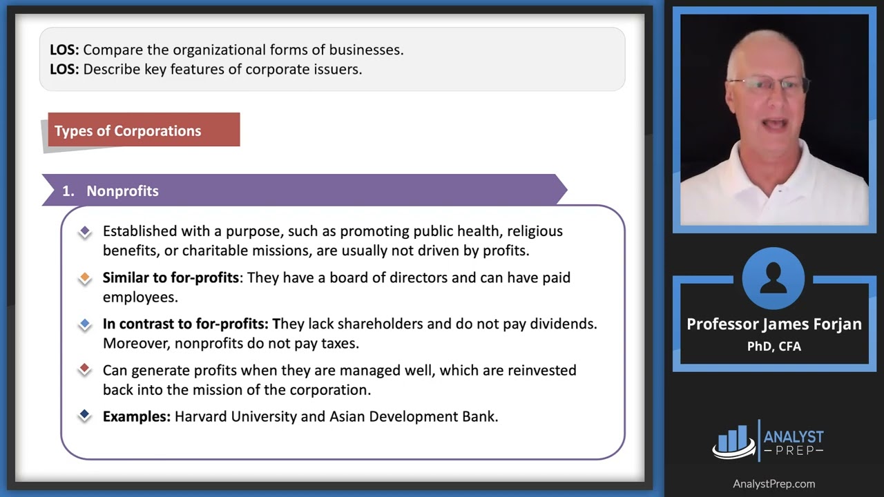 Organization Forms, Corporate Issuer Features, and Ownership (2024 CFA® Level I Exam – CI – LM1)