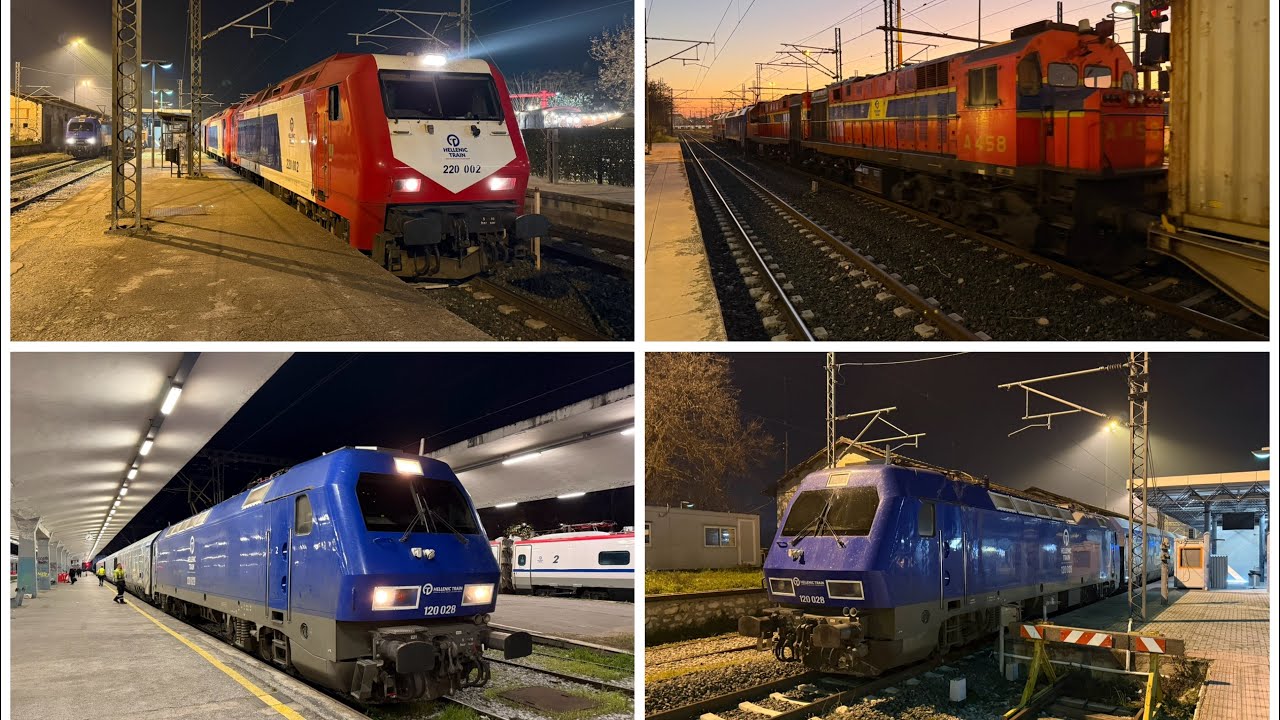 Night Trains in Larissa, Greece featuring MLW Diesel POWER! 13/1/26