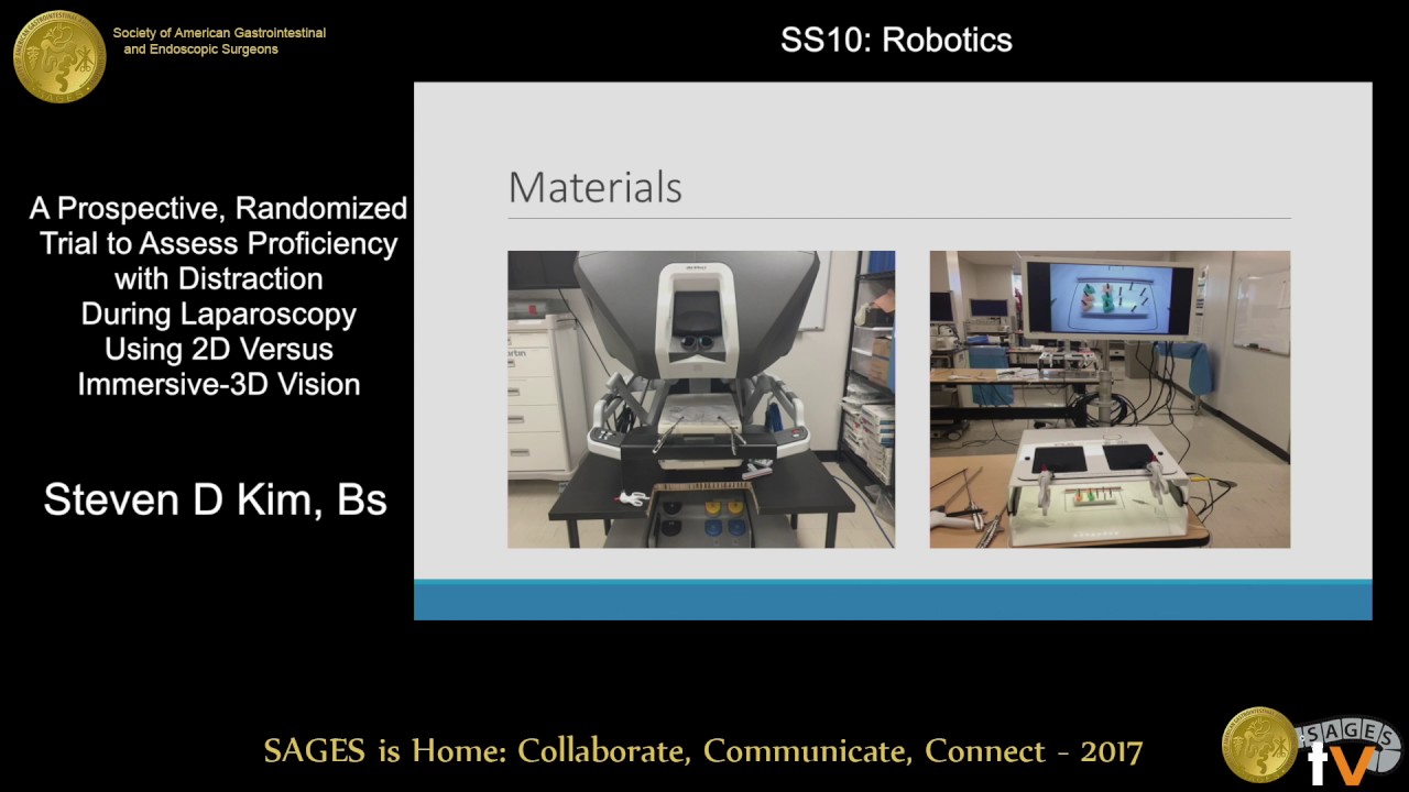 Distraction & proficiency in laparoscopy: 2D vs robotic console 3D immersion